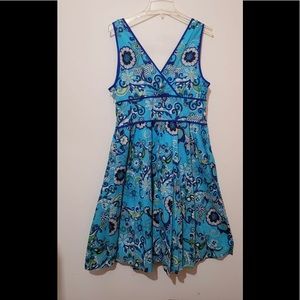 Blue Floral Midi Dress